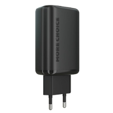 Сетевое зарядное устройство MORE CHOICE NC79a 1USB+2Type-C 3.0A PD 65W быстрая зарядка для Type-C 2м, черный