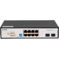 Коммутатор SNR SNR-S2300G-8TM, 8×1 Гбит/с + 2×2.5 Гбит/с SFP, настраиваемый