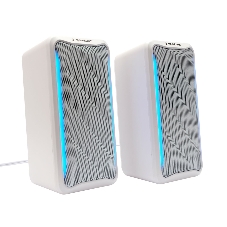 Акустическая система 2.0 Gembird SPK-305-W, 10Вт, пластик, рег.громкости, RGB подсветка, белый