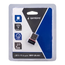 Сетевой микро адаптер WiFi Gembird 150 Мбит, USB, 802.11b/g/n