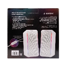 Акустическая система 2.0 Gembird SPK-305-W, 10Вт, пластик, рег.громкости, RGB подсветка, белый