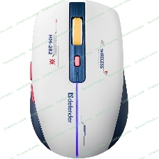 Мышь беспроводная Defender Dila MM-282 белый/синий, 1800 dpi, радиоканал, USB, кнопки - 6