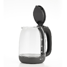 Чайник Centek CT-0034 (серый) Vancouver стекло, 1.8л, 2200 Вт, внутренняя LED подсветка, кнопка