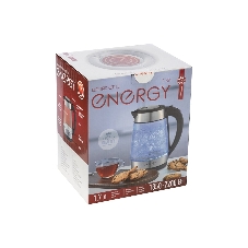 Электрочайник Energy E-254 черный, 1.7 л, 2200 Вт, скрытый нагревательный элемент