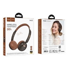 Беспроводные/проводные наушники Hoco W62 коричневый, полноразмерные, Bluetooth + проводной, складная конструкция, до 20 ч.