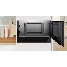 Встраиваемая микроволновая печь Bosch BFR7221B1 900Вт, 5 режимов, инвертер, 21 л, черный, петли справа