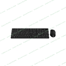 Комплект клавиатура и мышь ABR KW814 черный, интерфейс USB, беспроводной, 2.4G, RU/EN