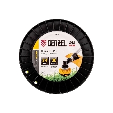 Леска для триммера Denzel витой квадрат, 2,4мм х 243м, на DIN катушке FLEX CORD