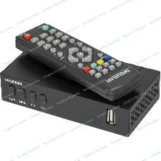 Приставка для цифрового ТВ Hyundai H-DVB440 черный, DVB-T2, DVB-T, DVB-C, HDMI, USB 2.0 x2