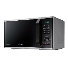 Микроволновая печь Samsung MG23K3515AS/BW серебристый/черный, 23 л, 800 Вт, переключатели - кнопки, поворотный механизм