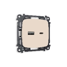 Комплект механизма розетки OMEGA Бежевый матовый 2USB A+C 20W (быстрая зарядка) QUANT (OP3310, VM177) MO331010 Комплект механизма розетки OMEGA Бежевый матовый 2USB A+C 20W (быстрая зарядка) QUANT (OP3310, VM177) MO331010