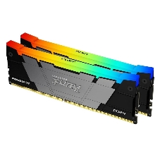Оперативная память Kingston Fury Renegade, DDR4, 32GB (2x16GB), 3200MHz, CL16, DIMM, с радиатором, RGB, серебристый/черный