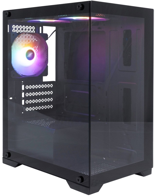 Компьютерный корпус 1STPLAYER MIKU Mi2 черный mATX 3x120мм LED fans Mi2-BK-3F1