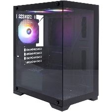 Компьютерный корпус 1STPLAYER MIKU Mi2 черный mATX 3x120мм LED fans Mi2-BK-3F1