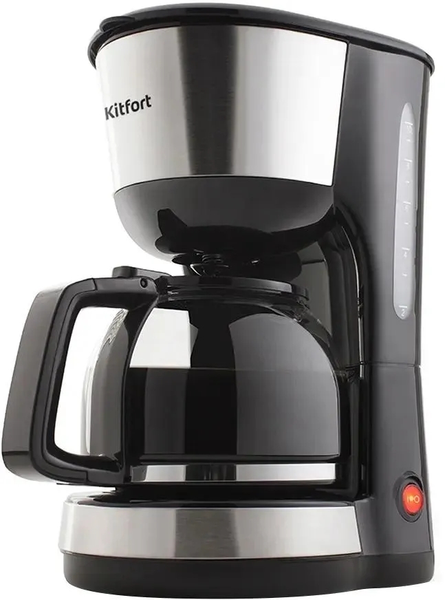 Кофеварка капельная Kitfort КТ-715 черный, исп. кофе - молотый, 1,2 л, 1000 Вт.
