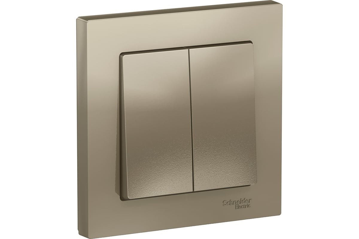Выключатель 2-кл. СП AtlasDesign 10А IP20 (сх. 5) 10AX в сборе шампань SchE ATN000552