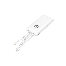 Портативный аккумулятор Powerbank Perfeo ABSOLUTE 10000mah In Micro usb,USB/Out USB,Micro usb,Type-C,Lightning, 2.1А/белый (PF_B4879)