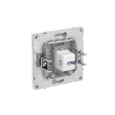 Компьютерная розетка RJ-45 без шторки, кат.5е одинарная, белая магнолия