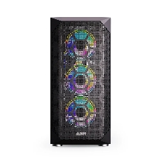 Компьютерный корпус ABR Quantum черный (1хUSB Type-C, 2хUSB 2.0, HD Audio, 4xRGb Fan, ATX, E-ATX)