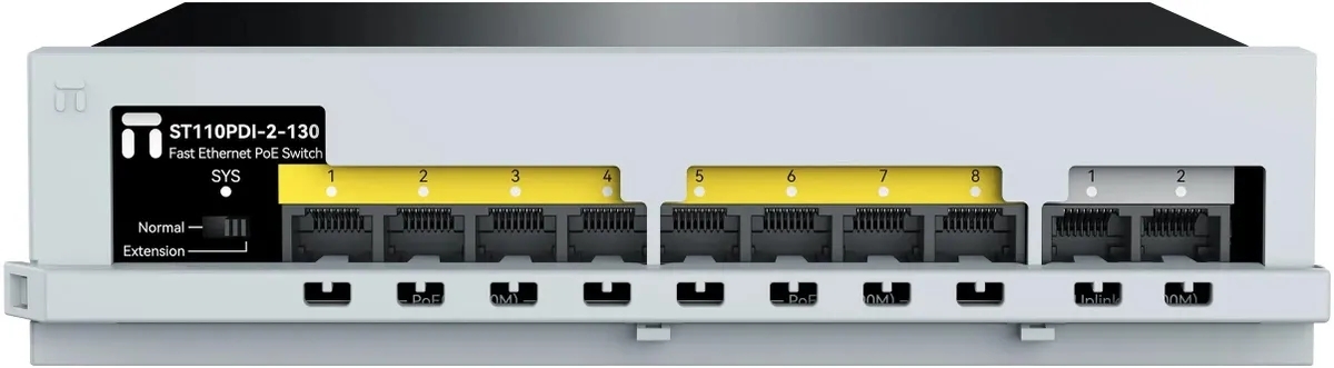 Коммутатор Netis ST110PDI-2-130 10x100Мбит/с 8PoE 130W неуправляемый