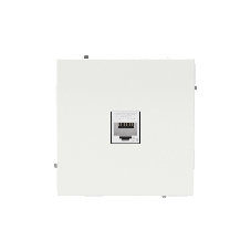 Компьютерная розетка RJ-45 без шторки, кат.5е одинарная, белая магнолия