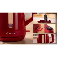 Чайник электрический Bosch TWK1M124 1.7 л, 2400 Вт, красный