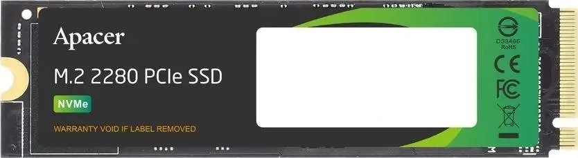 Накопитель SSD Apacer AS2280P4U, 512Gb, PCIe 3.0 x4, M.2 2280, NVMe, R/W 3500/2300