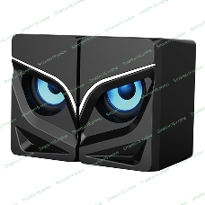 Акустическая система 2.0 Qumo Rage AS005, 10 ВТ, объемное звучание, синяя подсветка (отключаемая), USB/Jack 3,5мм