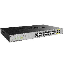 Коммутатор D-Link DGS-1026MP/A1A, 24×1 Гбит/с + 2×1 Гбит/с Combo, неуправляемый