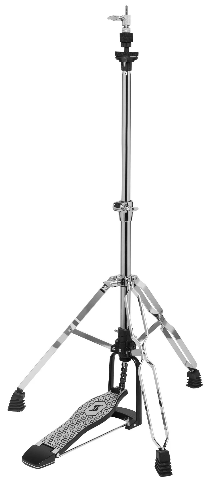 Стойка STAGG LHD-52 двойная для хай-хэт, 52 серии, 2-х секционная прочная металлическая конструкция, диаметры трубок 25 мм, 22 мм, двойные ножки, регулировка натяжения педали, вес 3,45 кг, отделка хром