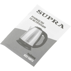 Электрочайник SUPRA KES-1801S серебристый/черный, 1.8 л, 1500 Вт, скрытый нагревательный элемент