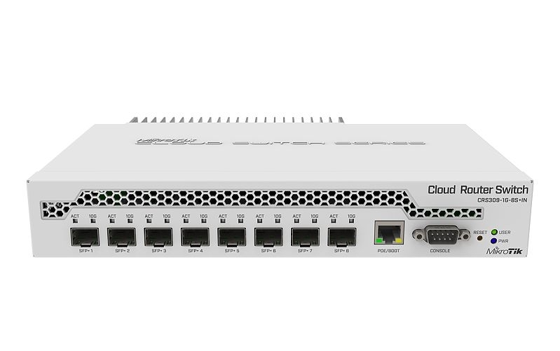 Коммутатор MikroTik CRS309-1G-8S+IN, 8×10 Гбит/с SFP+ + 1×1 Гбит/с, управляемый