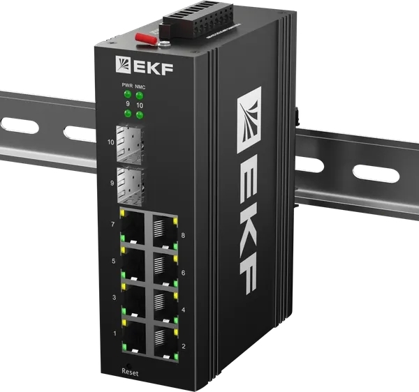 Коммутатор EKF TSX-ML2-2GX/SFP-8GTP, 8×1 Гбит/с PoE + 2×1 Гбит/с SFP, управляемый