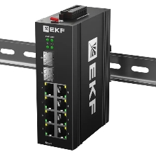 Коммутатор EKF TSX-ML2-2GX/SFP-8GTP, 8×1 Гбит/с PoE + 2×1 Гбит/с SFP, управляемый