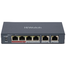 Коммутатор HiWatch DS-S604P, 4×100 Мбит/с PoE + 2×100 Мбит/с, неуправляемый