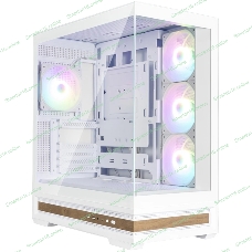Компьютерный корпус ZALMAN P40 NAMU, ATX, белый, WINDOW, WOODEN ELEMENTS, 2xCombo(2.5” or 3.5”), 1xUSB TYPE-C, 2xUSB 3.0, SIDE 3x120мм ARGB, REAR 1x120мм ARGB