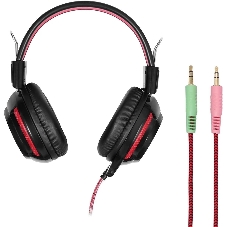 Проводные наушники Oklick HS-G300 черный/красный, полноразмерные, Jack 3.5 мм