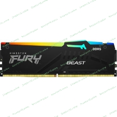Оперативная память Kingston Fury Beast RGB, DDR5, 32GB (1x32GB), 6400 MHz, CL32, с радиатором, RGB, черный
