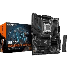 Материнская плата Gigabyte B840 GAMING X WIFI6E, AM5, AMD B840, 4xDDR5, 4xSATA, 3xM.2, 1xPCIe 4.0 x16, 3xPCIe 3.0 x16, 1xHDMI, 1xDP, 1x2.5Gb LAN, Wi-Fi 6E, Bluetooth 5.3, 1xUSB-C 10Gbps, 1xUSB-A 10Gbps, 2xUSB-A 5Gbps, 4xUSB-A 2.0, 3x3.5 мм, 7.1, ATX
