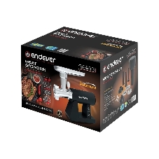 Мясорубка электрическая Endever Sigma-110 черный, 2600 Вт, 2.0 кг/мин, реверс, защита от перегрузки, металлический лоток, насадки - 5