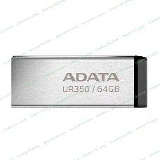 Флешка USB ADATA UR350 (UR350-64G-RSR/BK), 64Gb, USB 3.2, R/W 100/15, серебристый/черный