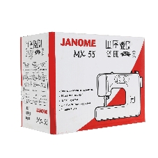 Швейная машина Janome MX 55 белый/розовый, электромеханическая, вертикальный качающийся, 15 операций, петля полуавтомат