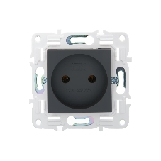 Розетка IEK SKANDY SK-R02G 10А графит без заземл. без защ. шторок SK-R10-10-K53