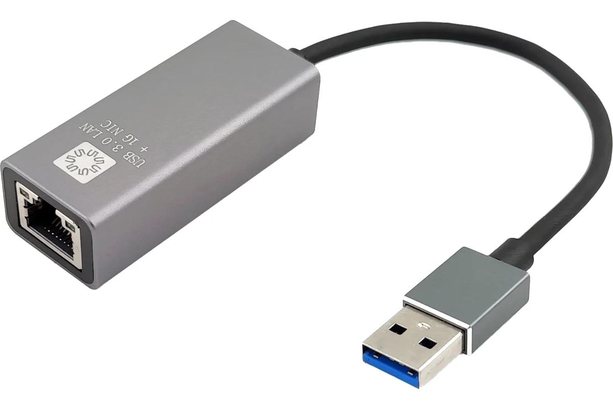 Кабель-адаптер 5bites UA3-45-13BK USB3.0, RJ45 1G, AL, серый