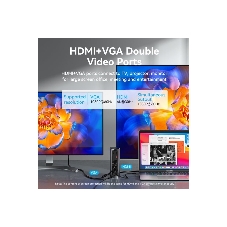 Док-станция Vention TPJH0-EU, USB Type-C, HDMI/VGA/USB/RJ45/SD/3.5мм/PD/DC, USB Type-C