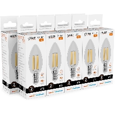 Лампа светодиодная филаментная Gauss Filament 10Вт цок.: E14 свеча св. свеч. бел. теп. (упак.: 10 шт)