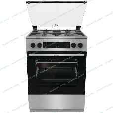 Плита комбинированная Gorenje GKS6C72XF серебристый, конфорок 4 газовых, духовка 71 л, 60 см x 85 см x 60 см