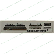 Карт-ридер внутренний AeroCool АТ-002/белый/CF/SM/MM/SD/MS/USB 2.0/пластик