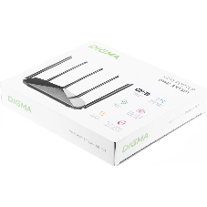 Роутер беспроводной Digma DWR-AX1501 AX1500 10/100/1000BASE-TX черный (упак.:1шт)