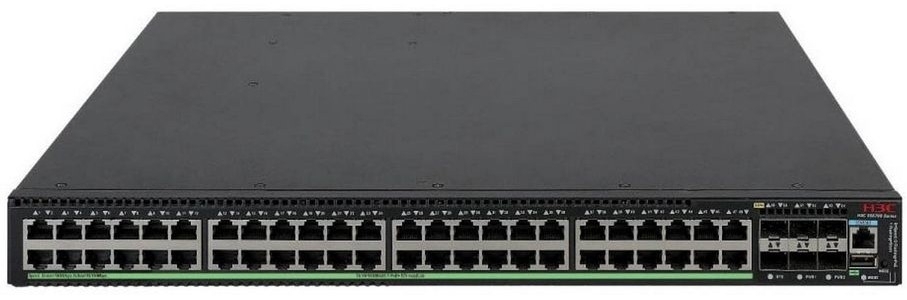 Коммутатор H3C S5570S-54S-PWR-EI-A, 48×1 Гбит/с PoE+ + 6×10 Гбит/с SFP+, управляемый